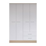 Ντουλάπα Ρούχων Harmony Pakoworld Τετράφυλλη σε oak-Λευκή Απόχρωση 137x52x198εκ