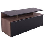 Έπιπλο Τηλεόρασης Temano Pakoworld σε Μαύρη Gloss-Καρυδι  Απόχρωση 117x40x48εκ