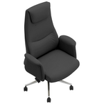 Καρέκλα Γραφείου Διευθυντή Rekter Pakoworld pu σε Μαύρη Απόχρωση 77x65x119-127εκ