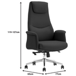 Καρέκλα Γραφείου Διευθυντή Rekter Pakoworld pu σε Μαύρη Απόχρωση 77x65x119-127εκ