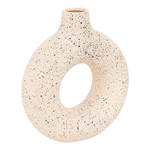 Βάζο Circkly Pakoworld Κεραμικό σε Λευκή-Μαύρη Απόχρωση 27x9.5x30εκ