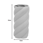 Βάζο Dermel Pakoworld Κεραμικό σε Μπεζ Απόχρωση Φ12x25εκ