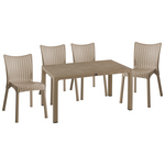 Τραπεζαρία Explore-Confident Pakoworld σετ 5τεμ pp Cappuccino 150x90x73,5εκ.