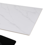 Τραπέζι Tafel Pakoword Sintered Stone Λευκό με Μεταλλικά Πόδια σε Μαύρη Απόχρωση 180x90x76εκ
