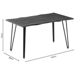 Τραπέζι Izzac Pakoworld Επιφάνεια mdf Καρυδί-Πόδι Μαύρο Μέταλλο 140x80x76εκ