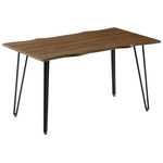 Τραπέζι Izzac Pakoworld Επιφάνεια mdf Καρυδί-Πόδι Μαύρο Μέταλλο 140x80x76εκ
