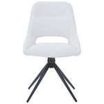 Καρέκλα Περιστρεφόμενη Luciano i Pakoworld σε Μπεζ Ύφασμα-Πόδι Μεταλλικό Μαύρο 52.5x54x85εκ