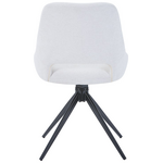 Καρέκλα Περιστρεφόμενη Luciano i Pakoworld σε Μπεζ Ύφασμα-Πόδι Μεταλλικό Μαύρο 52.5x54x85εκ