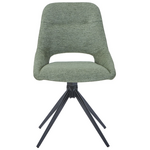 Καρέκλα Περιστρεφόμενη Luciano i Pakoworld σε Πράσινο Ύφασμα-Πόδι Μεταλλικό Μαύρο 52.5x54x85εκ