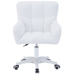 Πολυθρόνα Περιστρεφόμενη Givole Pakoworld σε Λευκό Μπουκλέ Ύφασμα 50x35x79εκ