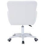 Πολυθρόνα Περιστρεφόμενη Givole Pakoworld σε Λευκό Μπουκλέ Ύφασμα 50x35x79εκ