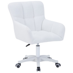 Πολυθρόνα Περιστρεφόμενη Givole Pakoworld σε Λευκό Μπουκλέ Ύφασμα 50x35x79εκ