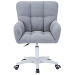 Πολυθρόνα Περιστρεφόμενη Givole Pakoworld σε Γκρι Μπουκλέ Ύφασμα 50x35x79εκ