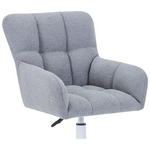 Πολυθρόνα Περιστρεφόμενη Givole Pakoworld σε Γκρι Μπουκλέ Ύφασμα 50x35x79εκ
