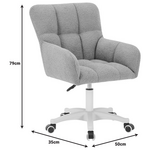 Πολυθρόνα Περιστρεφόμενη Givole Pakoworld σε Γκρι Μπουκλέ Ύφασμα 50x35x79εκ