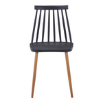 Καρέκλα Aurora i Pakoworld pp σε Μαύρη Απόχρωση-Πόδι Μεταλλικό Φυσικό 43x48x79εκ