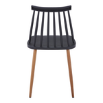 Καρέκλα Aurora i Pakoworld pp σε Μαύρη Απόχρωση-Πόδι Μεταλλικό Φυσικό 43x48x79εκ