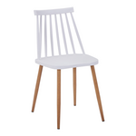 Καρέκλα Aurora i Pakoworld pp σε Λευκή Απόχρωση-Πόδι Μεταλλικό Φυσικό 43x48x79εκ