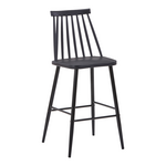 Σκαμπό Μπαρ Aurora i Pakoworld pp σε Μαύρη Απόχρωση-Πόδι Μεταλλικό Μαύρο 42x47x99εκ