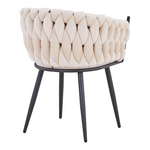 Τραπεζαρία Vivian-Stoyen Pakoworld 5τεμ Μπεζ Βελούδο - Λευκό Μαρμάρου Φ120x75εκ