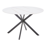 Τραπεζαρία Vivian-Stoyen Pakoworld 5τεμ Μπεζ Βελούδο - Λευκό Μαρμάρου Φ120x75εκ