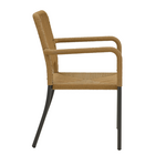 Πολυθρόνα Αλουμινίου Norture Pakoworld Στοιβαζόμενη Ανθρακί Σκελετός-Φυσικό Rattan 57x63x82εκ