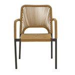 Πολυθρόνα Αλουμινίου Norture Pakoworld Στοιβαζόμενη Ανθρακί Σκελετός-Φυσικό Rattan 57x63x82εκ