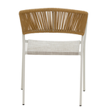 Πολυθρόνα Αλουμινίου Glisten Pakoworld Στοιβαζόμενη Λευκός Σκελετός-Textilene Φυσικό Rattan 58x56x82εκ
