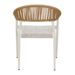Πολυθρόνα Αλουμινίου Elation Pakoworld Στοιβαζόμενη Λευκός Σκελετός-Textilene Φυσικό Rattan 57x56x78εκ