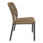 Καρέκλα Αλουμινίου Norture Pakoworld Στοιβαζόμενη Ανθρακί Σκελετός-Φυσικό Rattan 45x63x82εκ