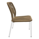 Καρέκλα Αλουμινίου Norture Pakoworld Στοιβαζόμενη Λευκός Σκελετός-Φυσικό Rattan 45x63x82εκ