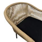 Πολυθρόνα Αλουμινίου Legana Pakoworld Στοιβαζόμενη Ανθρακί Σκελετός-Φυσικό Rattan 56x66x82εκ