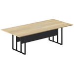 Τραπέζι Συνεδριάσεων Lotus Pakoworld Μέταλλο-Ξύλο σε oak-Σκούρο Γκρι 240x120x75εκ