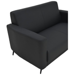 Καναπές Διθέσιος Sidica i Pakoworld pu σε Μαύρη Απόχρωση 135x78x83εκ