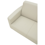 Καναπές Τριθέσιος Sidica Pakoworld pu σε Μπεζ Απόχρωση 185x82x81εκ