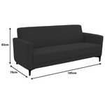 Καναπές Τριθέσιος Sidica Pakoworld pu σε Μπεζ Απόχρωση 185x82x81εκ