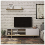 Σύνθετο Σαλονιού Saloon Pakoworld σε Λευκή-oak Απόχρωση 160x35.5x44εκ