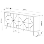 Μπουφές Bufel Pakoworld σε Φυσική Απόχρωση 181x35x77.4εκ