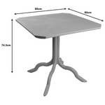 Τραπέζι Icon  Pakoworld pp σε Λευκή Απόχρωση 80x80x74.5εκ