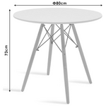 Τραπεζαρία Julita-Gaston σετ 3τεμ Pakoworld mdf και Ξύλο Οξιάς σε Γκρι-Λευκή-Φυσική Απόχρωση Φ80x73εκ