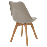 Τραπεζαρία Natali-Gaston σετ 5τεμ Pakoworld mdf και Ξύλο Οξιάς σε Γκρι-Λευκή-Φυσική Απόχρωση 80x80x76εκ