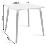 Τραπεζαρία Natali-Gaston σετ 5τεμ Pakoworld mdf και Ξύλο Οξιάς σε Γκρι-Λευκή-Φυσική Απόχρωση 80x80x76εκ