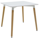 Τραπεζαρία Natali-Gaston σετ 3τεμ Pakoworld mdf και Ξύλο Οξιάς σε Γκρι-Λευκή-Φυσική Απόχρωση 80x80x76εκ