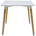 Τραπεζαρία Natali-Gaston σετ 3τεμ Pakoworld mdf και Ξύλο Οξιάς σε Γκρι-Λευκή-Φυσική Απόχρωση 80x80x76εκ