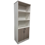 Βιβλιοθήκη Γραφείου Armadi Pakoworld σε Γκρι-Λευκή Απόχρωση 80x40x200εκ