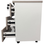 Συρταριέρα Γραφείου Τροχήλατη Armadi Pakoworld σε Γκρι-Λευκή Απόχρωση 40x40x55εκ