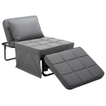 Πολυθρόνα-Κρεβάτι Grejio Pakoworld Ύφασμα σε Γκρι Απόχρωση κα Πόδι Μαύρο Μέταλλο 70x70x45εκ