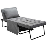 Πολυθρόνα-Κρεβάτι Grejio Pakoworld Ύφασμα σε Γκρι Απόχρωση κα Πόδι Μαύρο Μέταλλο 70x70x45εκ