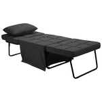 Πολυθρόνα-Κρεβάτι Grejio Pakoworld Ύφασμα σε Ανθρακί Απόχρωση κα Πόδι Μαύρο Μέταλλο 70x70x45εκ