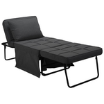 Πολυθρόνα-Κρεβάτι Grejio Pakoworld Ύφασμα σε Ανθρακί Απόχρωση κα Πόδι Μαύρο Μέταλλο 70x70x45εκ